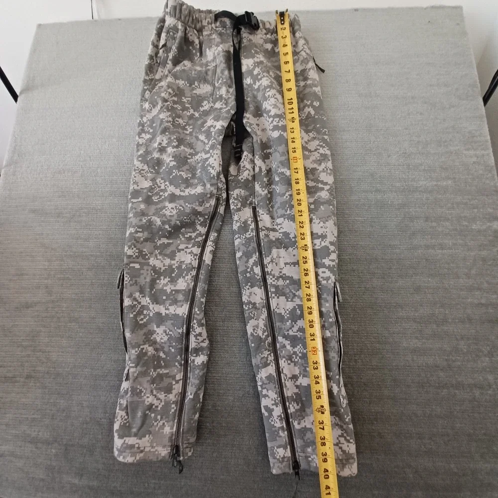 Massif Elements Pants‎ Men L Green Pixel Camo Cargo Belted Elastic Waist Hiking